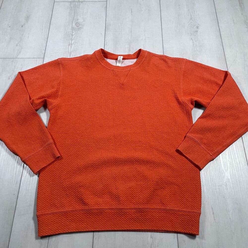 Lululemon All Yours Crew Sweatshirt Womens 6 Orange Heathered Brick Bubble Dot